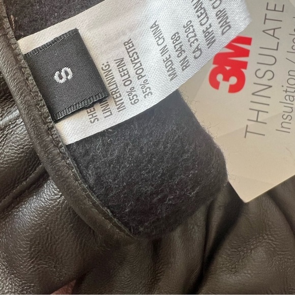 3M Thinsulate Mens Insulated Leather Gloves Brown Small - Picture 3 of 5